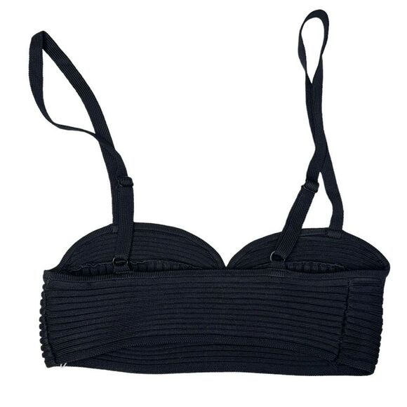 NEW Jonathan Simkhai Linden Rib Knit Bralette Black Size XS - Picture 7 of 10